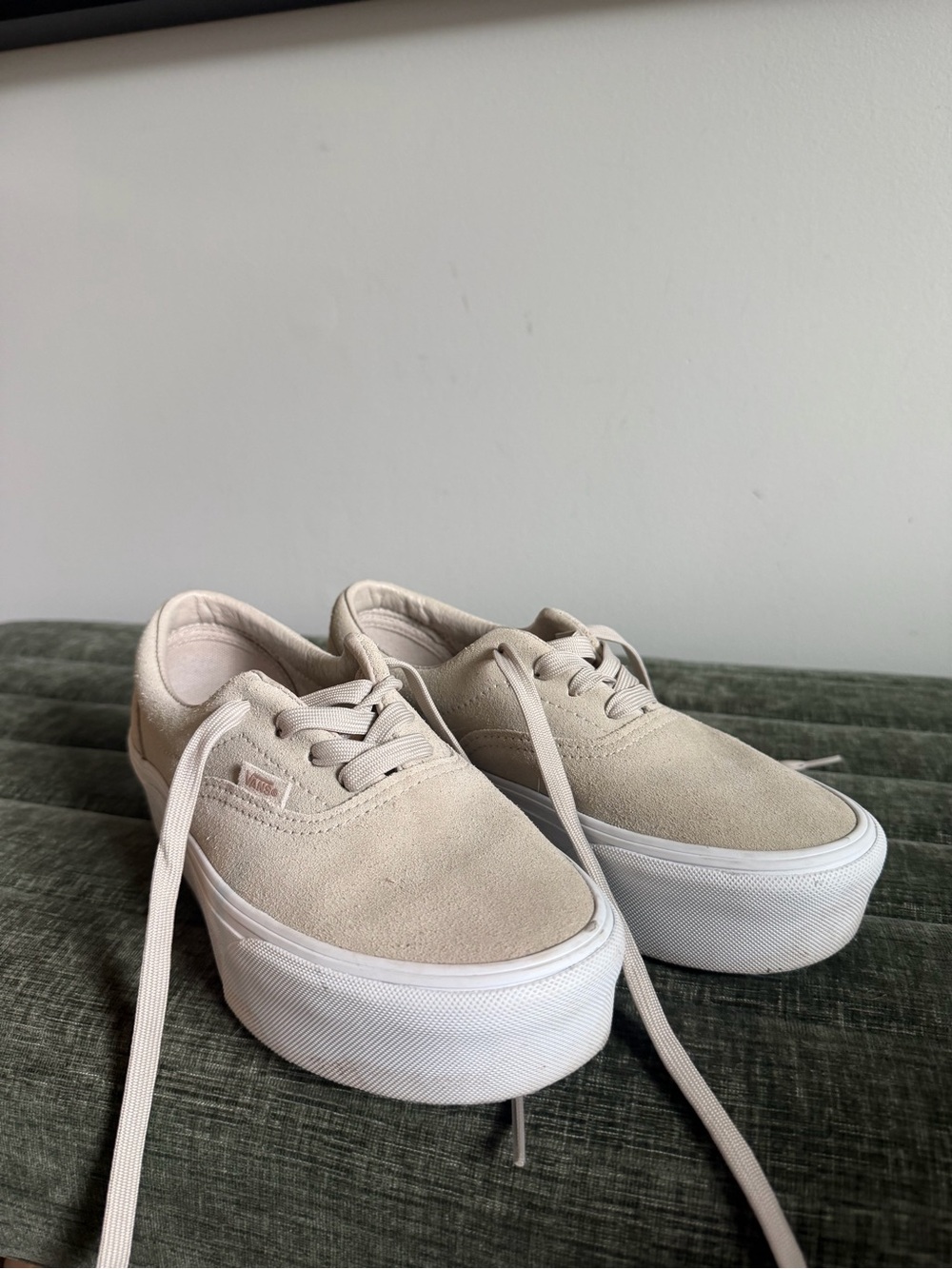 Vans Women's Cream Suede Low-Top Sneakers